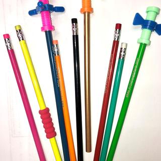 pencils, toppers and pencil grip