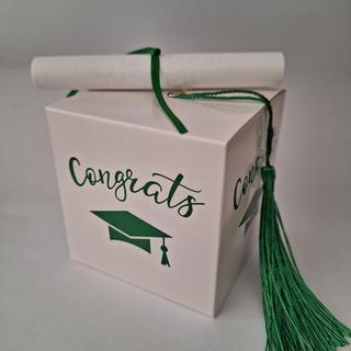 Box with thank you diploma
