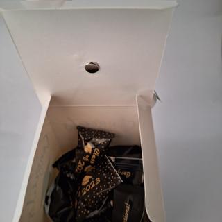 box filled with mints (fyi there were 9 packets in each box and could probably fit a couple more)