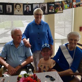 Daniel with Grandpa, Grandma and Great Grandma!  100 years old!