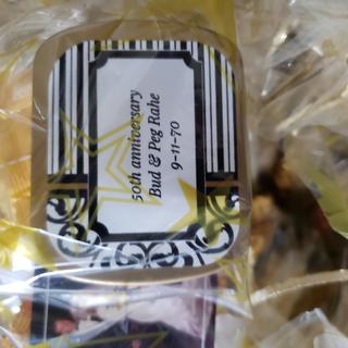 mints in goody bags for guests at 50th