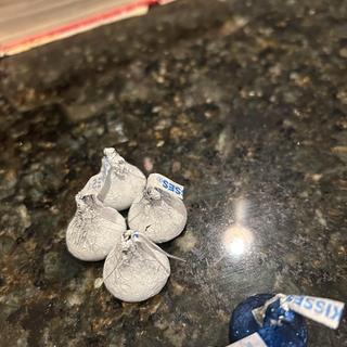 White foil wrapped kisses