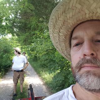 Me and a helper, both wearing one of these hats!