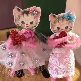 Chenille Stem Vintage Valentine Kittens