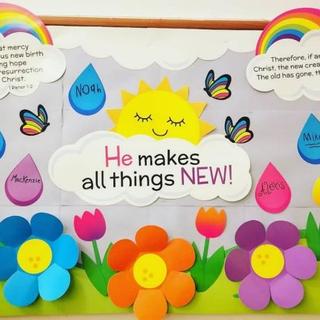 He makes all things new! Bulletin board