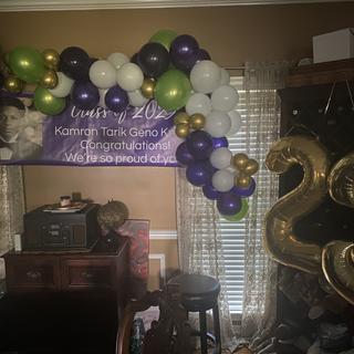 I added a few things. I only used a few of the balloons in the package.