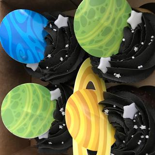 Space theme cupcake picks