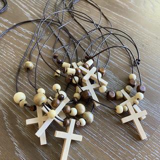 Cross necklaces with Leather Cord and beads.