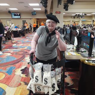 Bonnie and her cash from a recent bank robbing
