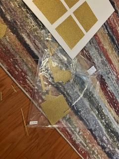 Glitter sheets in plastic packaging