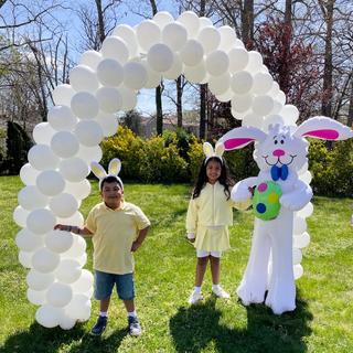 Our Jumbo Inflatable Easter Bunny was the perfect addition to our balloon decoration