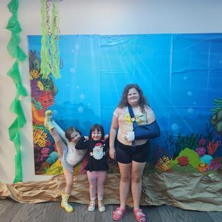 Backdrop with children
