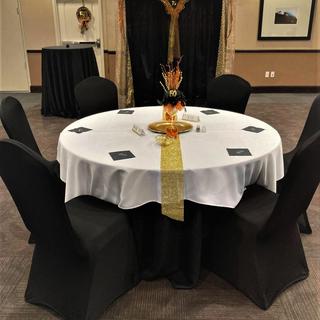 VIP table - our school colors are orange and black