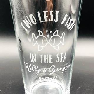 Beach Wedding favor pint glass :)