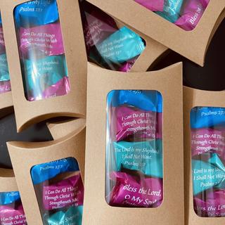 Bible verse mints with my owned packaging idea.