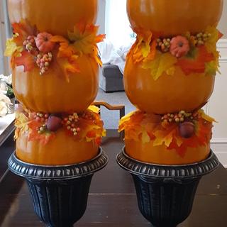 My pumpkin topiaries!
