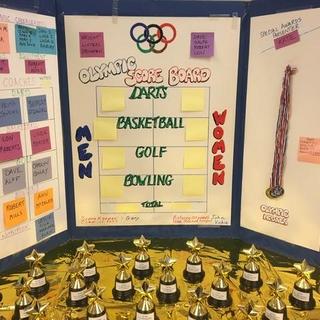 OLYMPICs  trophies/scoreboard display