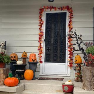 Skeleton on the left in a rocking chair