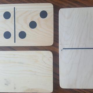 marks & splits in wood pieces.