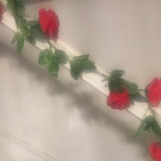 Rose garland on the bannister