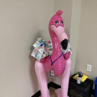 In the kitchen/break room
