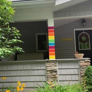 Easily cut and taped to porch column.