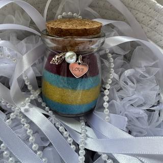 the bead is on the collar, between the heart and shell