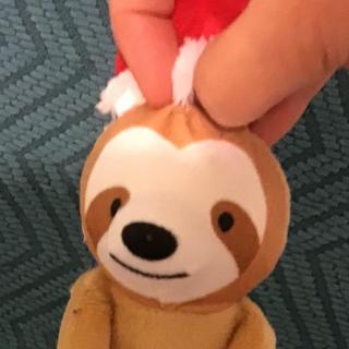 How the hat is tacked on and easily removed for use after Christmas. 
