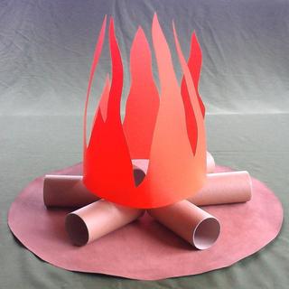Artificial Campfire made from craft rolls