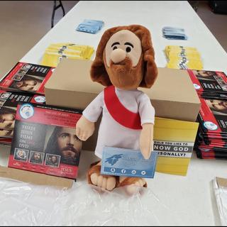 Plush Jesus on Display