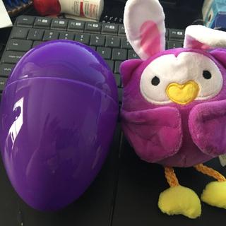 Easter Owl with Ginormous Plastic Easter Egg