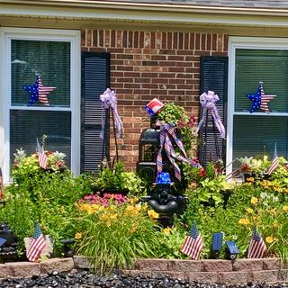 Red white and blooms