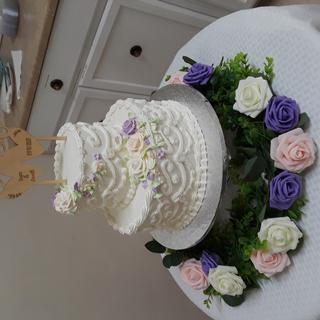 Our Beautiful Wedding Cake had a great topper!   We loved it as well as our guests!