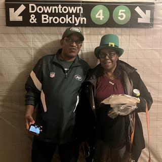 Friends in front of NYC backdrop 2023