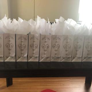 Side view of filled bags