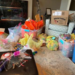 Making the bags.