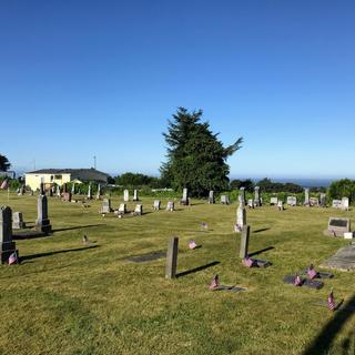 Flags on graves for memorial day