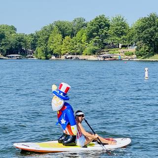 Paddle board with Uncle Sam