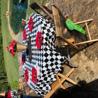 checkered tablecloth