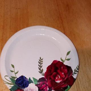 Navy Floral Paper Dessert Plates