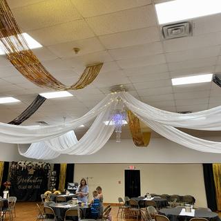 Gold & black ceiling decor