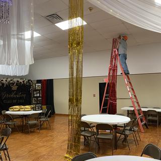 Gold & Red ceiling decor