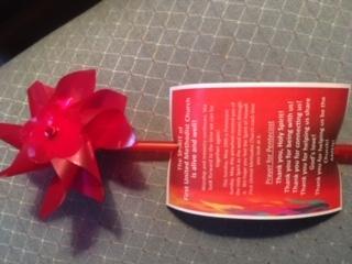 pinwheel and attached card