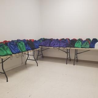 Backpacks filled with lots of items. Lots of room inside