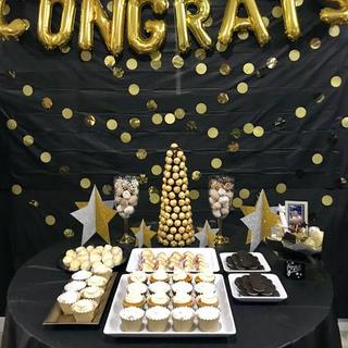 Gold CONGRATS Balloon Banner - 16 Inch Mylar Letter Balloons For Graduation & Wedding Decor