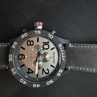 51-30 Chrono Leather Watch | Silver / Black / Cranberry