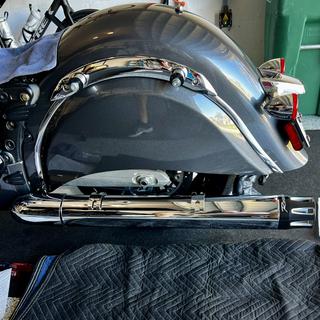 Rinehart Chrome 4 in. Slip-On Mufflers w/Black End Caps