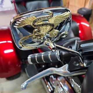 Drag Specialties Gold Live to Ride Custom Mirrors - 0640-0476