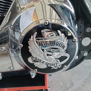 V-Factor Black Live To Ride/Eagle Spirit Derby Cover - 78163 for