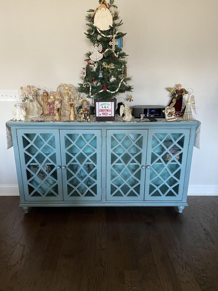 アブディール　アシッド　未使用　ニンナ　チェスト114 ローカル　エニードープ Mirimyn 4 Lattice Design Door Accent Cabinet | Ashley